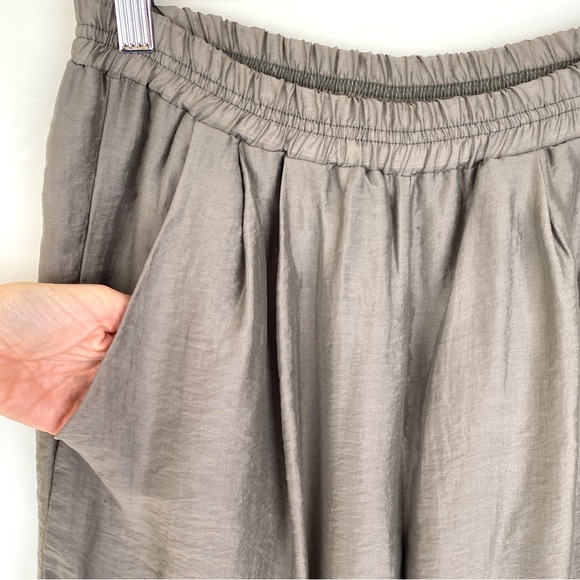 KBF Elastic Waist Wide-Leg Pants Tencel - Picture 3 of 8